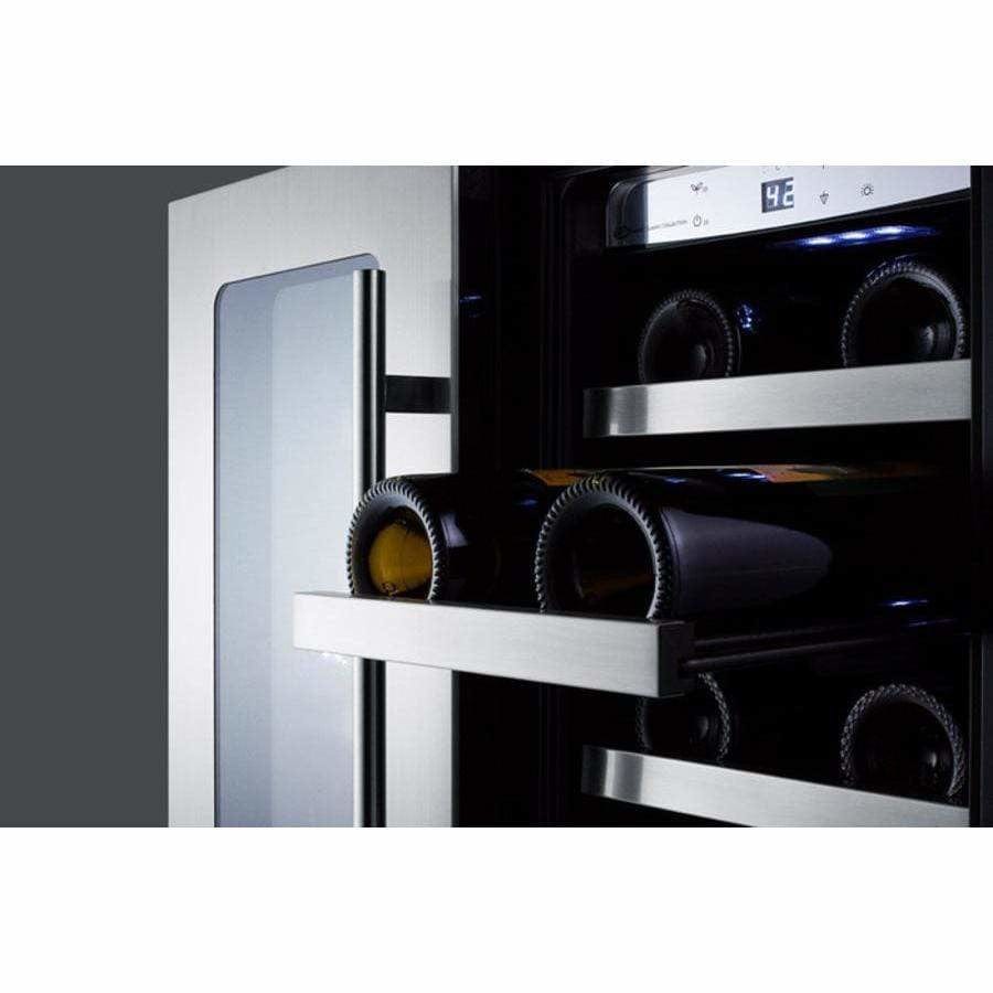 SUMMIT 42-Bottle Capacity 24 in. Undercounter Dual Zone Stainless Steel Wine Fridge CLFD24WCCSS Wine Coolers Empire