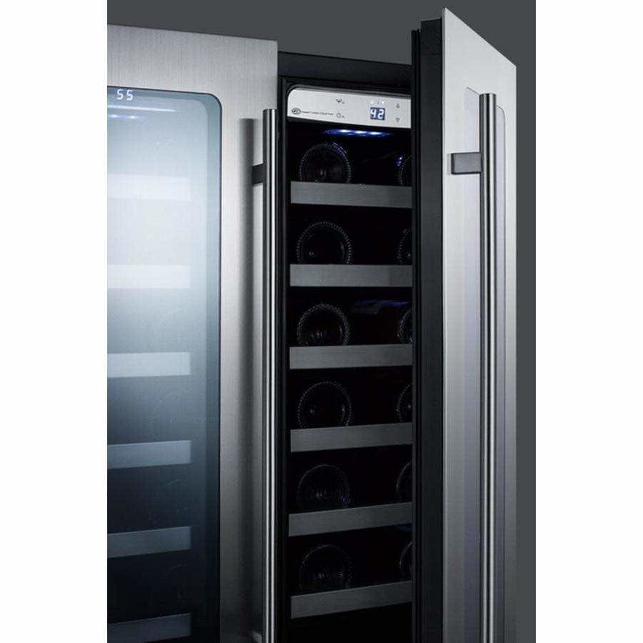 SUMMIT 42-Bottle Capacity 24 in. Undercounter Dual Zone Stainless Steel Wine Fridge CLFD24WCCSS Wine Coolers Empire