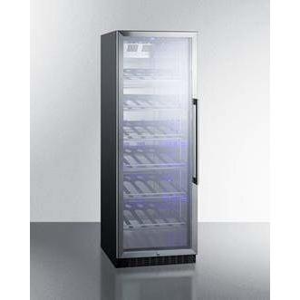 Summit 80 Bottle Commercial 24" Diamond Series Single Zone Black Left Hinge Commercial Wine Fridge SCR1401LHCH Wine Coolers Empire