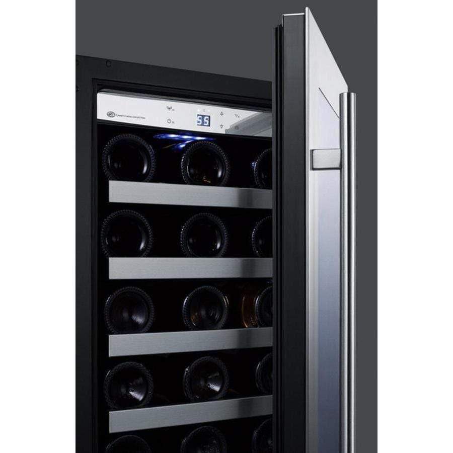 Summit Classic 15" 34 Bottle Stainless Steel Frame Glass Door Built-In Undercounter Wine Fridge CL15WCCSS Wine Coolers Empire