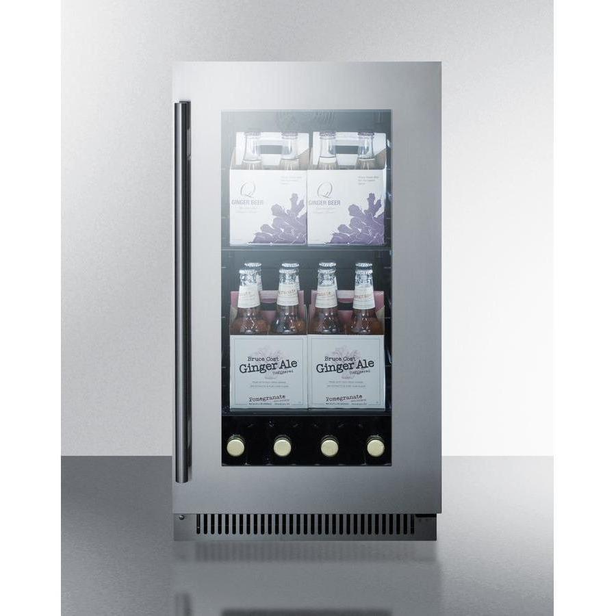 Summit Classic 18" 34 Bottle Stainless Steel Frame Glass Door Built-In Undercounter Beverage Center CL181WBVCSS Wine Coolers Empire