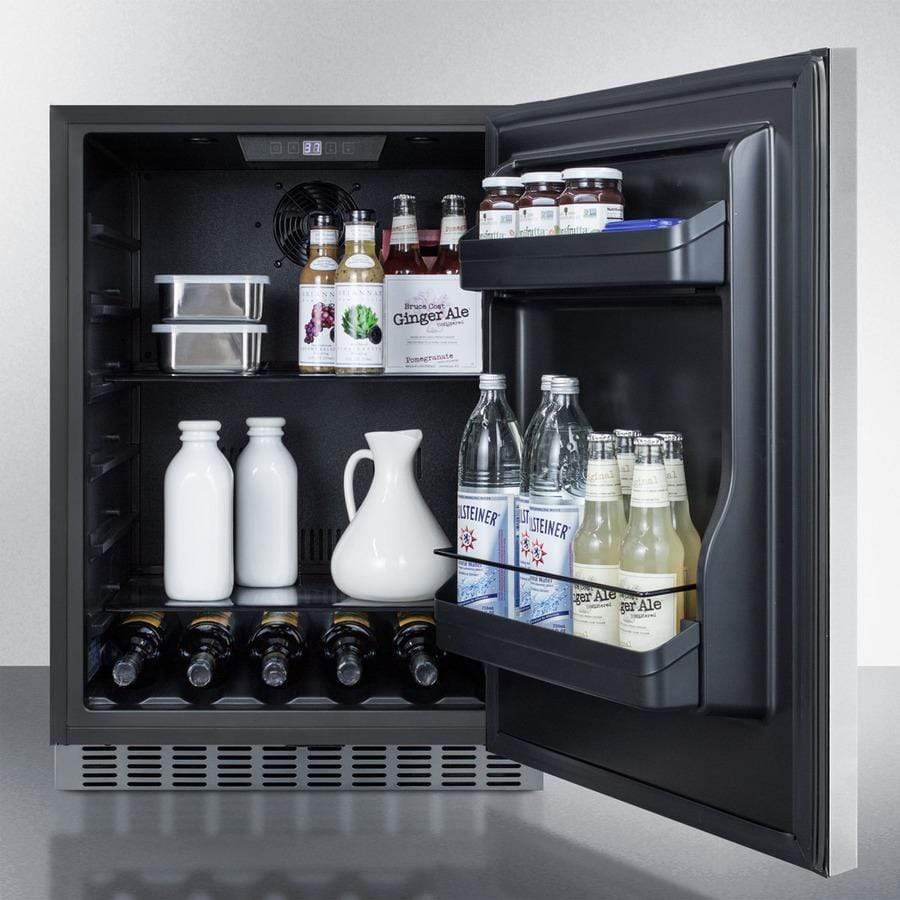 Summit Classic 24" Wide Built-In Outdoor All-Refrigerator CL67ROSB Wine Coolers Empire