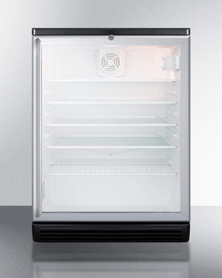 Summit Commercial 24"  Built-In Auto Defrost Beverage Fridge SCR600BGLBISH Wine Coolers Empire