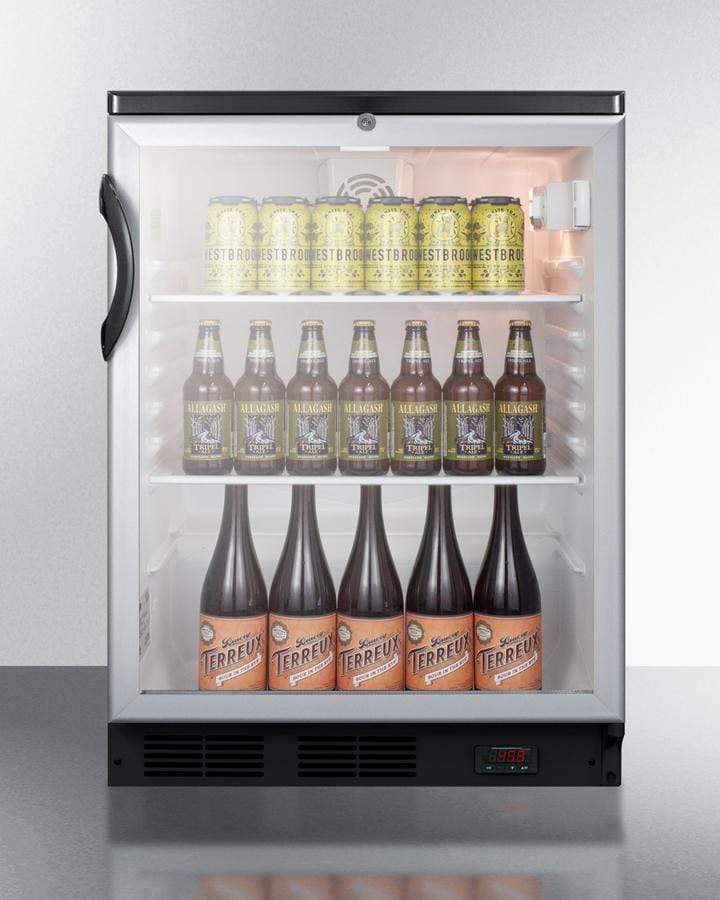 Summit Commercial 24" Built-In Automatic Defrost Craft Beer Pub Fridge SCR600BGLBIDTPUB Wine Coolers Empire