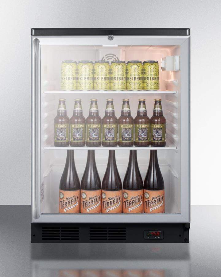 Summit Commercial 24" Built-In Automatic Defrost Craft Beer Pub Fridge SCR600BGLBIDTPUBSH Wine Coolers Empire