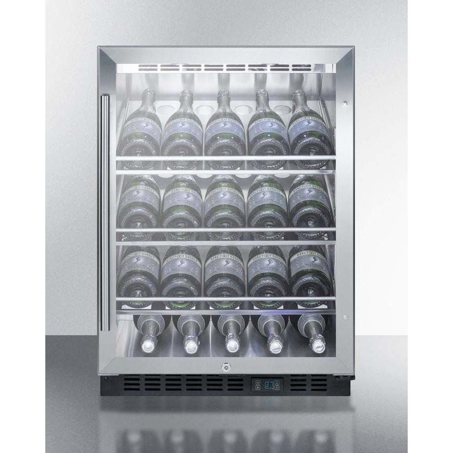 Summit Commercial 24" Champagne Series 20 Bottle Single Zone Wine Fridge, Right Hinge  SCR610BLCHCSS Wine Coolers Empire
