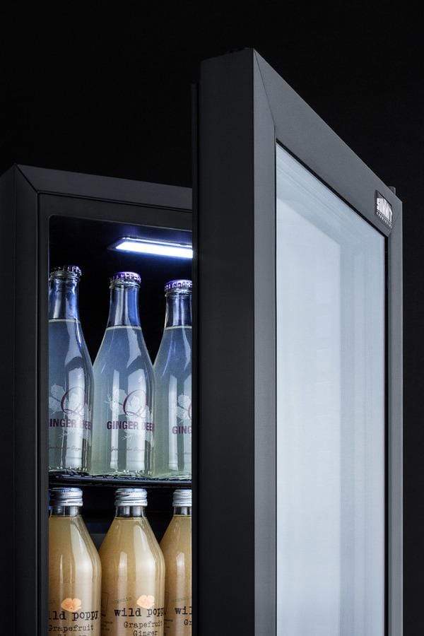 Summit Commercial Compact Display Beverage Fridge - Black SCR114L Wine Coolers Empire