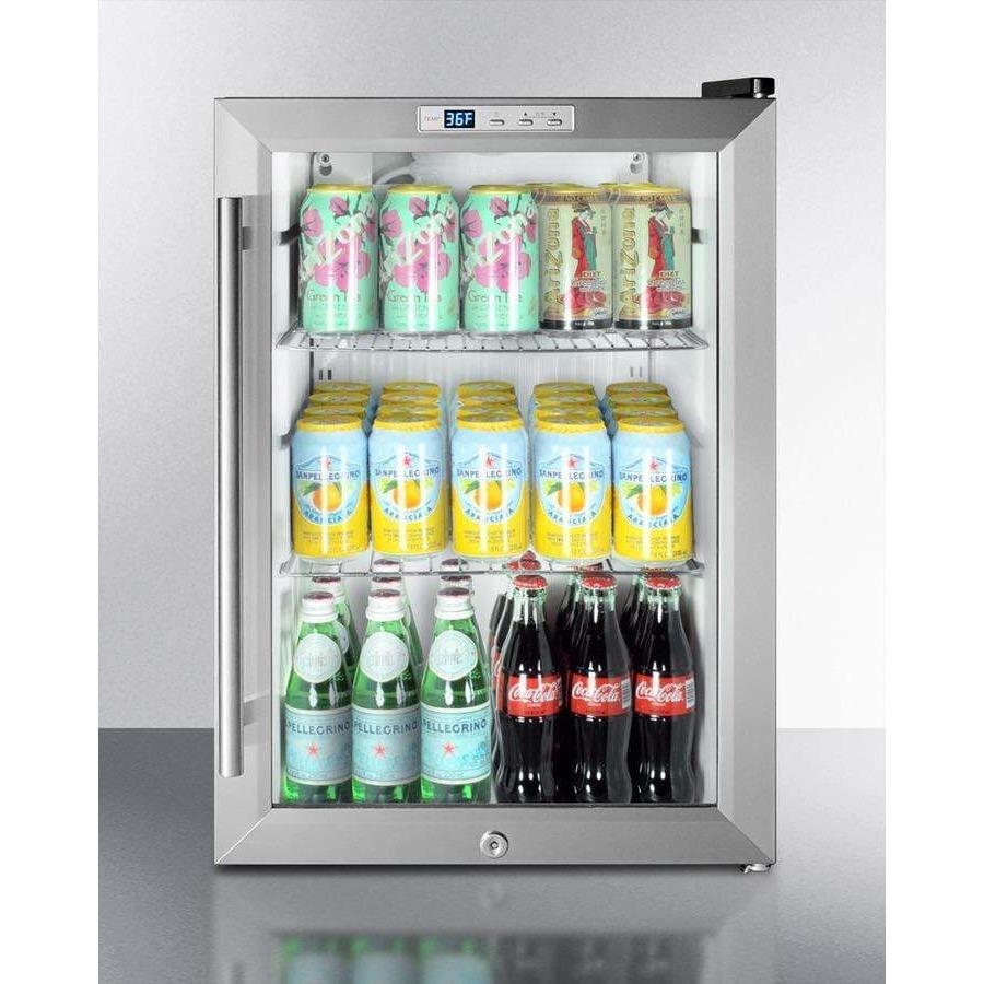 Summit Compact Built-In Beverage Fridge SCR312LBICSS Wine Coolers Empire