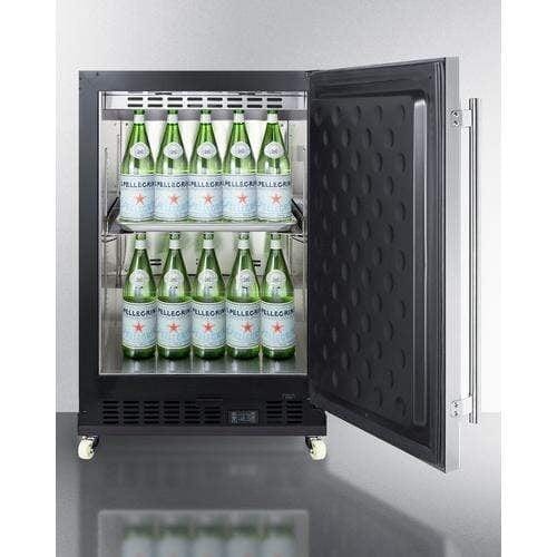 Summit Wide Built-In Mini Reach-In Beverage Center with Dolly SCR610BLSDRI Wine Coolers Empire
