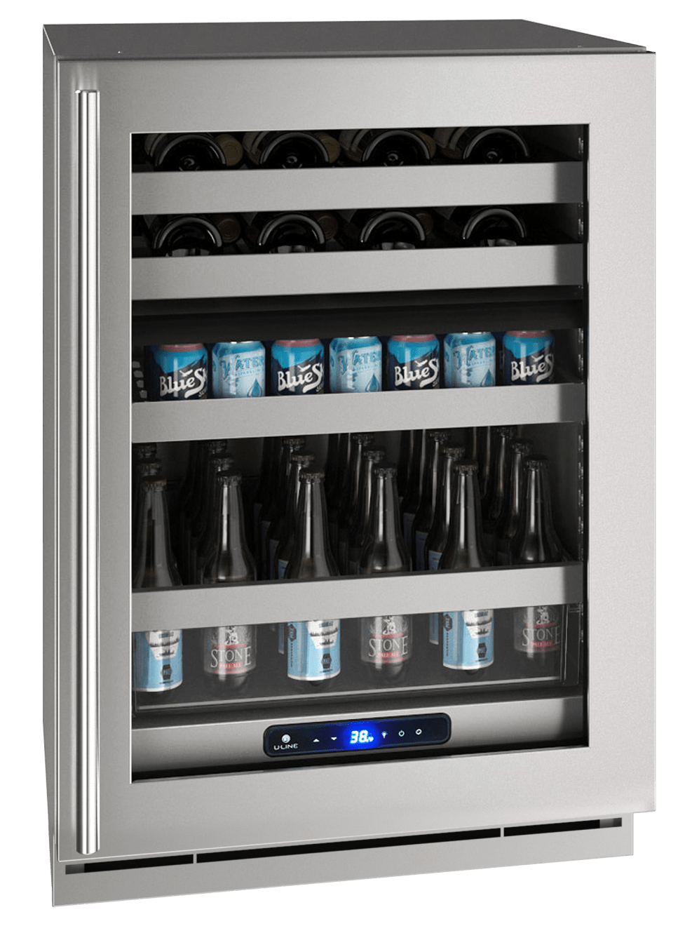 U-Line HBD524 24" Dual-Zone Beverage Center Reversible Hinge Integrated Frame Wine Coolers Empire