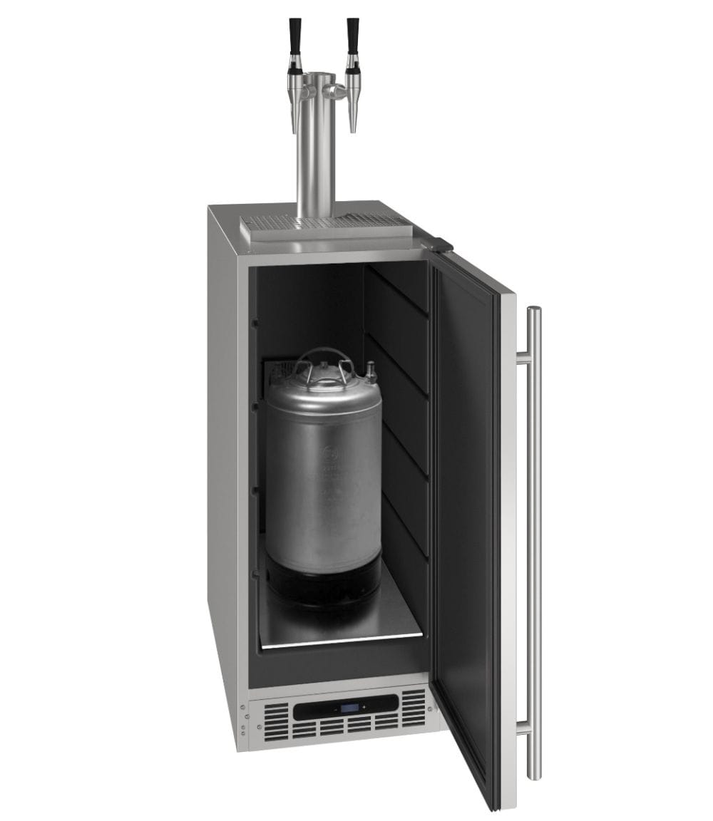 U-Line HDE215 15" Nitro Infused Cold Coffee Dispenser Reversible Hinge Stainless Solid Wine Coolers Empire