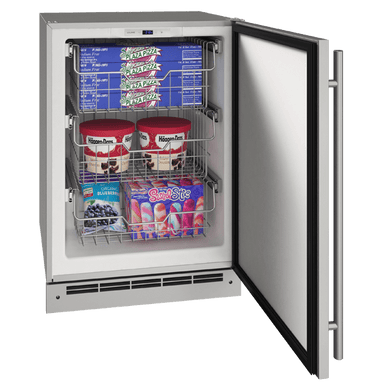 U-Line OFZ124 24" Outdoor Convertible Freezer Reversible Hinge Stainless Solid Wine Coolers Empire
