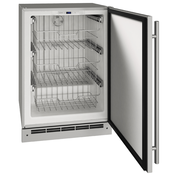 U-Line OFZ124 24" Outdoor Convertible Freezer Reversible Hinge Stainless Solid Wine Coolers Empire