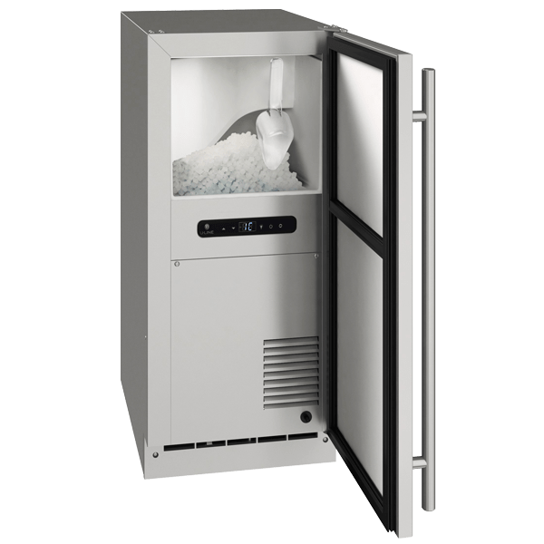 U-Line ONB115 / ONP115 15" Outdoor Nugget Ice Machine Reversible Hinge Stainless Solid Wine Coolers Empire