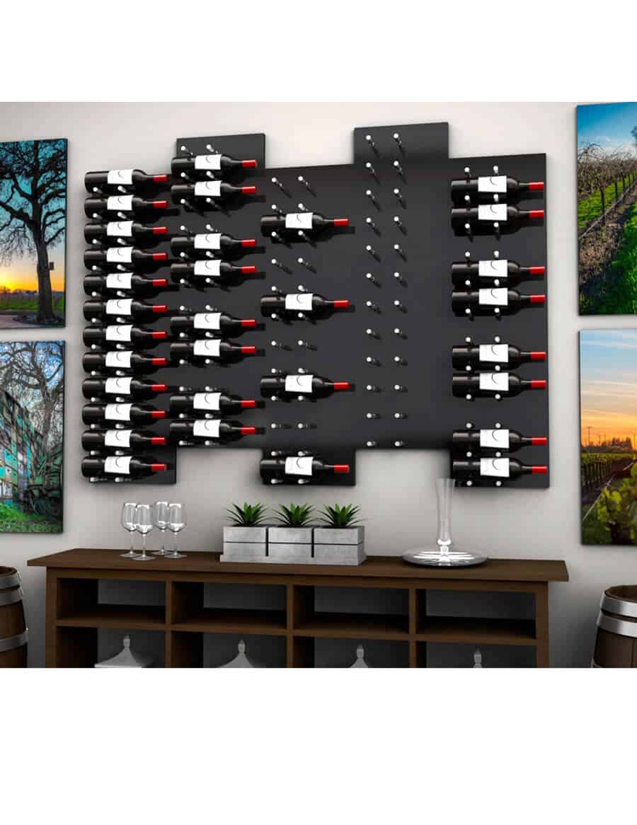 Ultra Wine Racks - Fusion HZ Label-Out Wine Wall Black Acrylic (3 Foot) Wine Coolers Empire