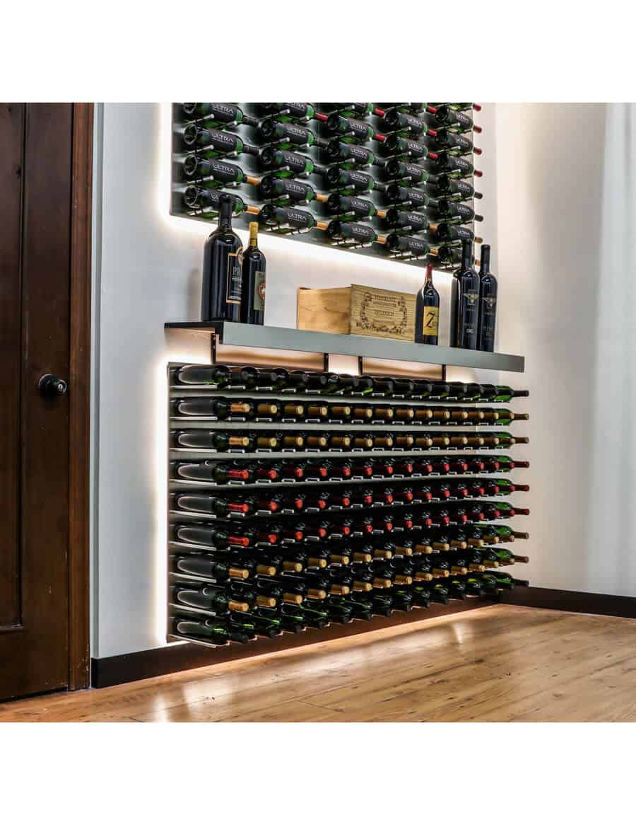 Ultra Wine Racks Fusion Straight Wine Wall Black Acrylic 3 Foot