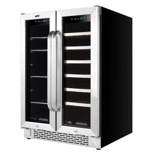 Whynter 24" Built-In French Door Dual Zone 20 Bottle Wine 60 Can Beverage Cooler BWB-2060FDS Wine Coolers Empire
