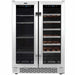 Whynter 24" Built-In French Door Dual Zone 20 Bottle Wine 60 Can Beverage Cooler BWB-2060FDS Wine Coolers Empire