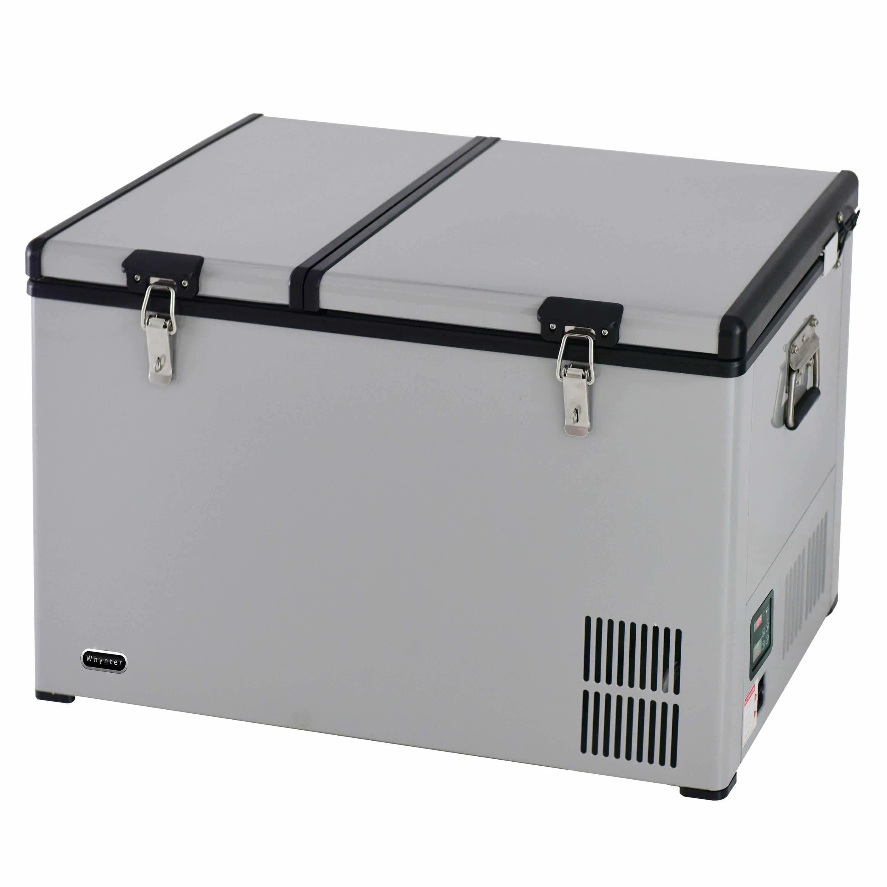 Whynter 90 Quart Dual Zone Portable Fridge/ Freezer with 12v Option and Wheels FM-901DZ Wine Coolers Empire