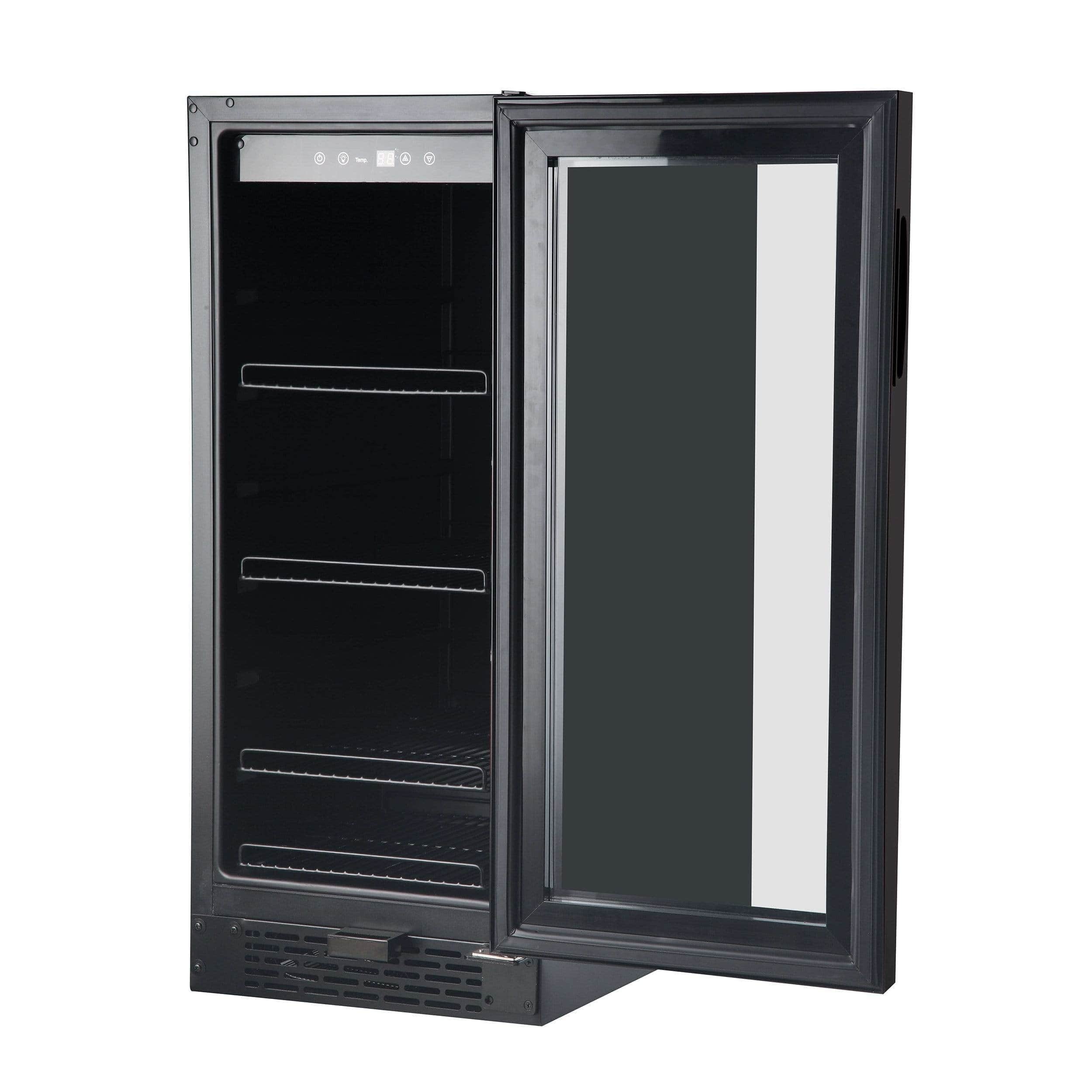 Whynter Built-in Black Glass 80-can capacity 3.4 cu ft. Beverage Refrigerator BBR-801BG Wine Coolers Empire