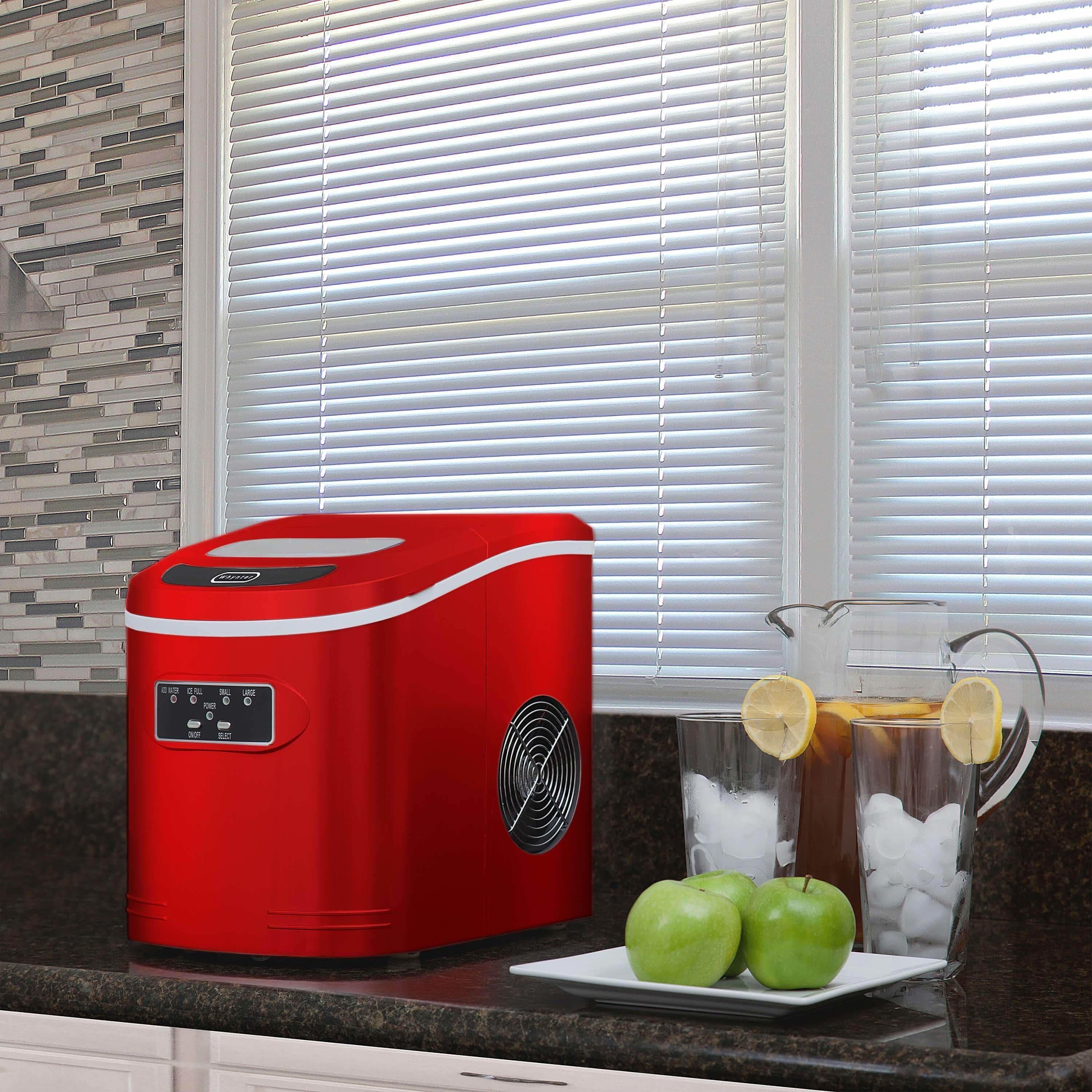 Compact and Portable Ice Maker, Red