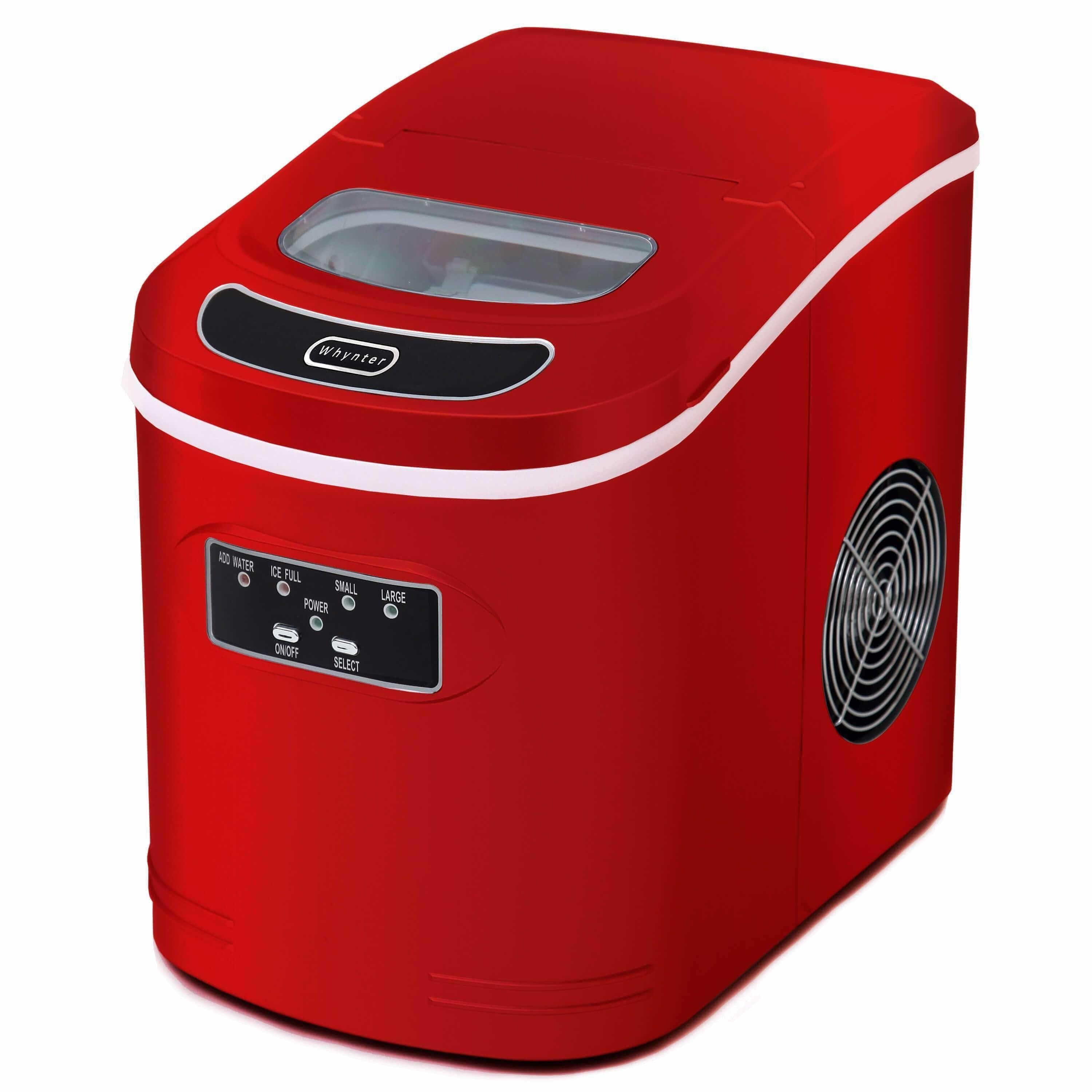 Whynter Compact Portable Ice Maker 27 lb capacity Red IMC-270MR Wine Coolers Empire