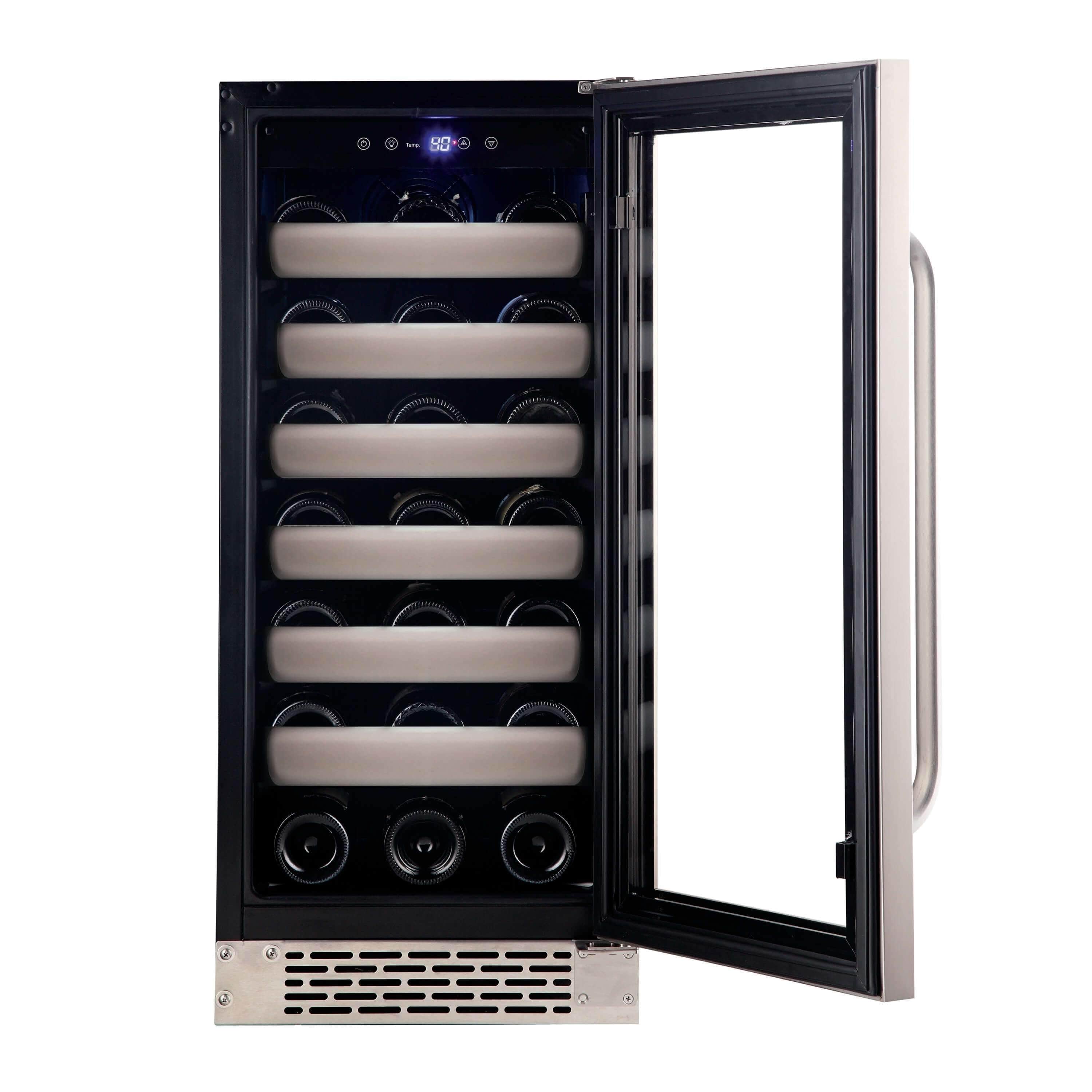 Whynter Elite 33 Bottle Seamless Stainless Steel Door Single Zone Built-in Wine Refrigerator BWR-331SL Wine Coolers Empire