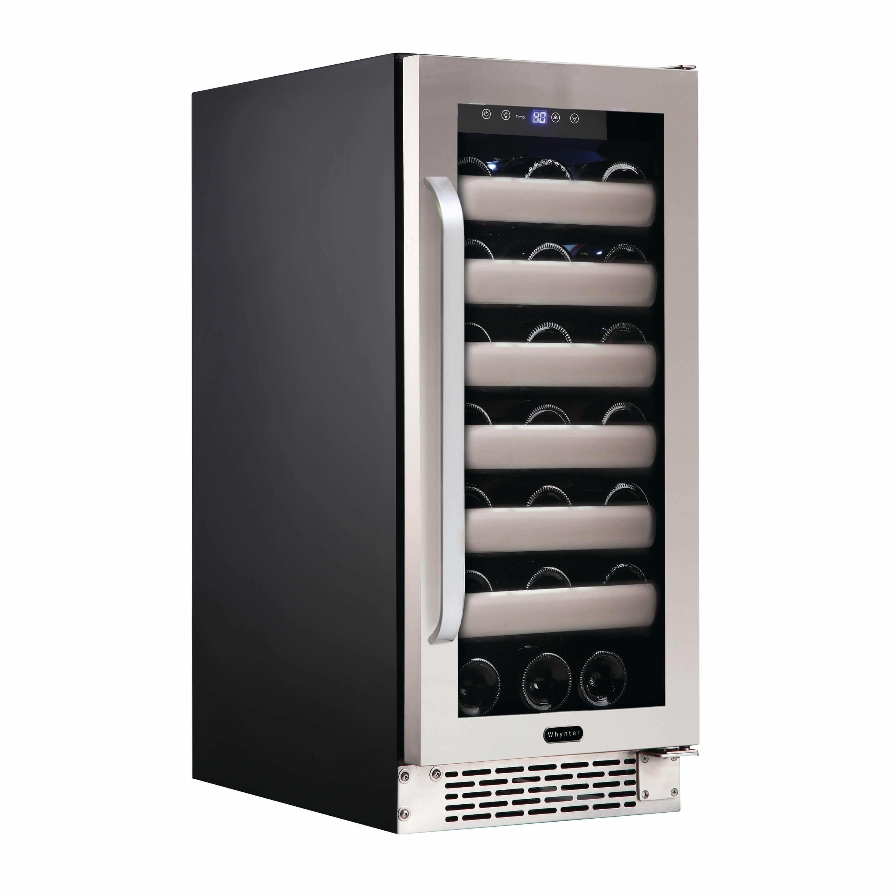 Whynter Elite 33 Bottle Seamless Stainless Steel Door Single Zone Built-in Wine Refrigerator BWR-331SL Wine Coolers Empire
