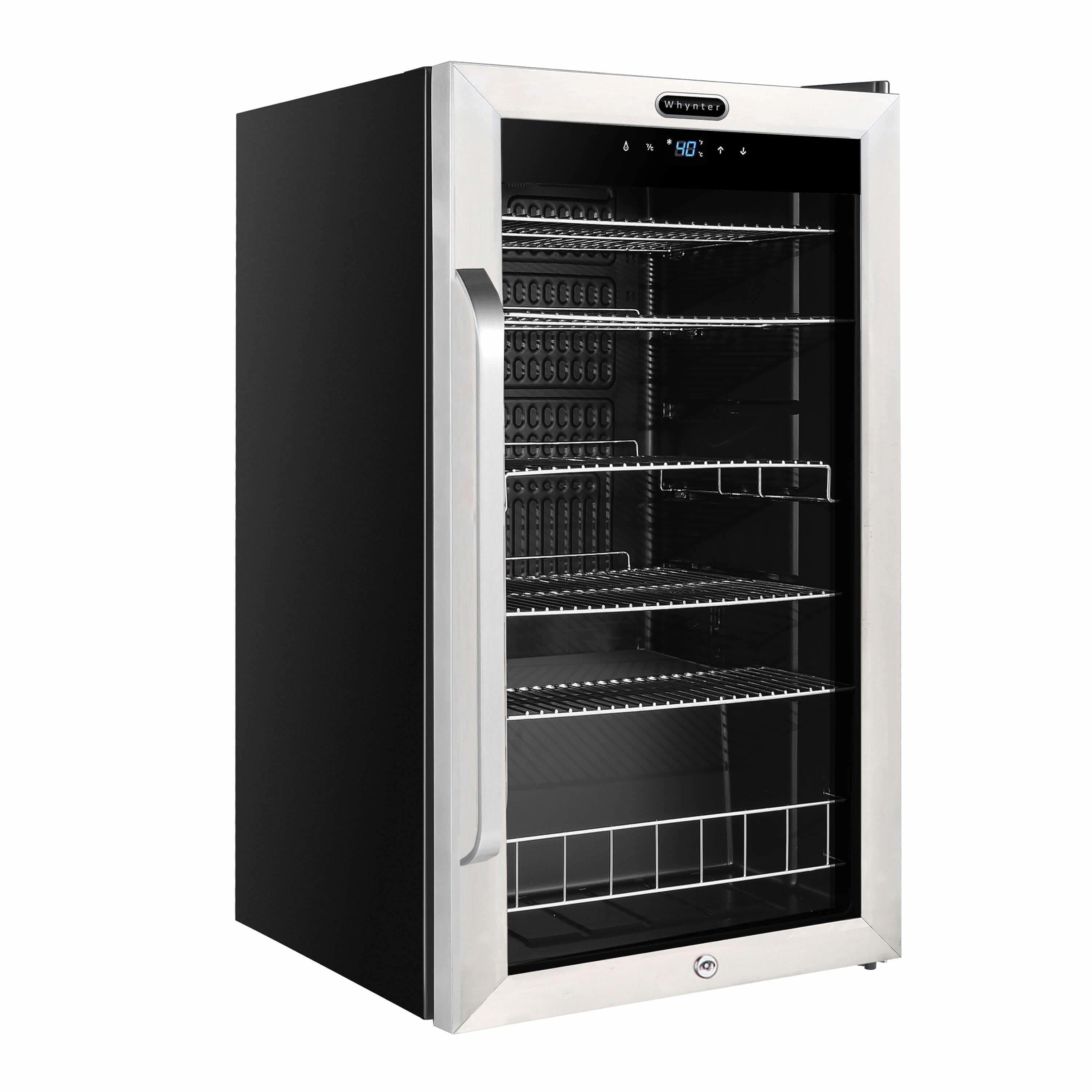 Whynter Freestanding 121 can Beverage Refrigerator with Digital Control and Internal Fan BR-1211DS Wine Coolers Empire