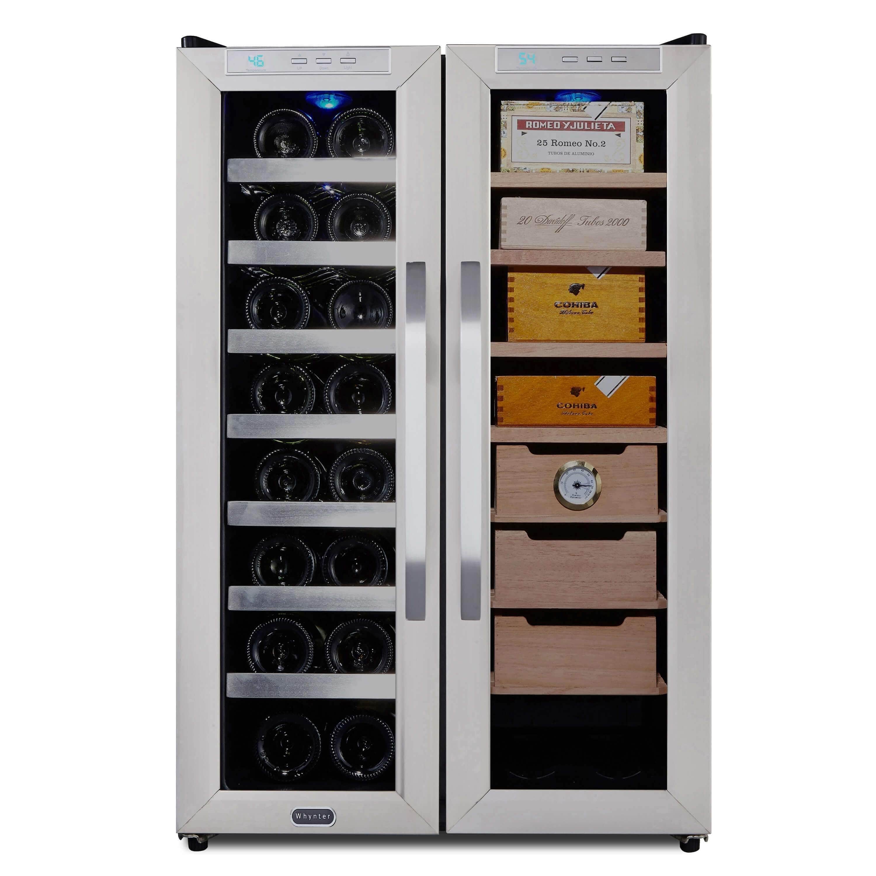 Whynter Freestanding 3.6 cu. ft. Wine Cooler and Cigar Humidor Center CWC-351DD Discontinued Wine Coolers Empire