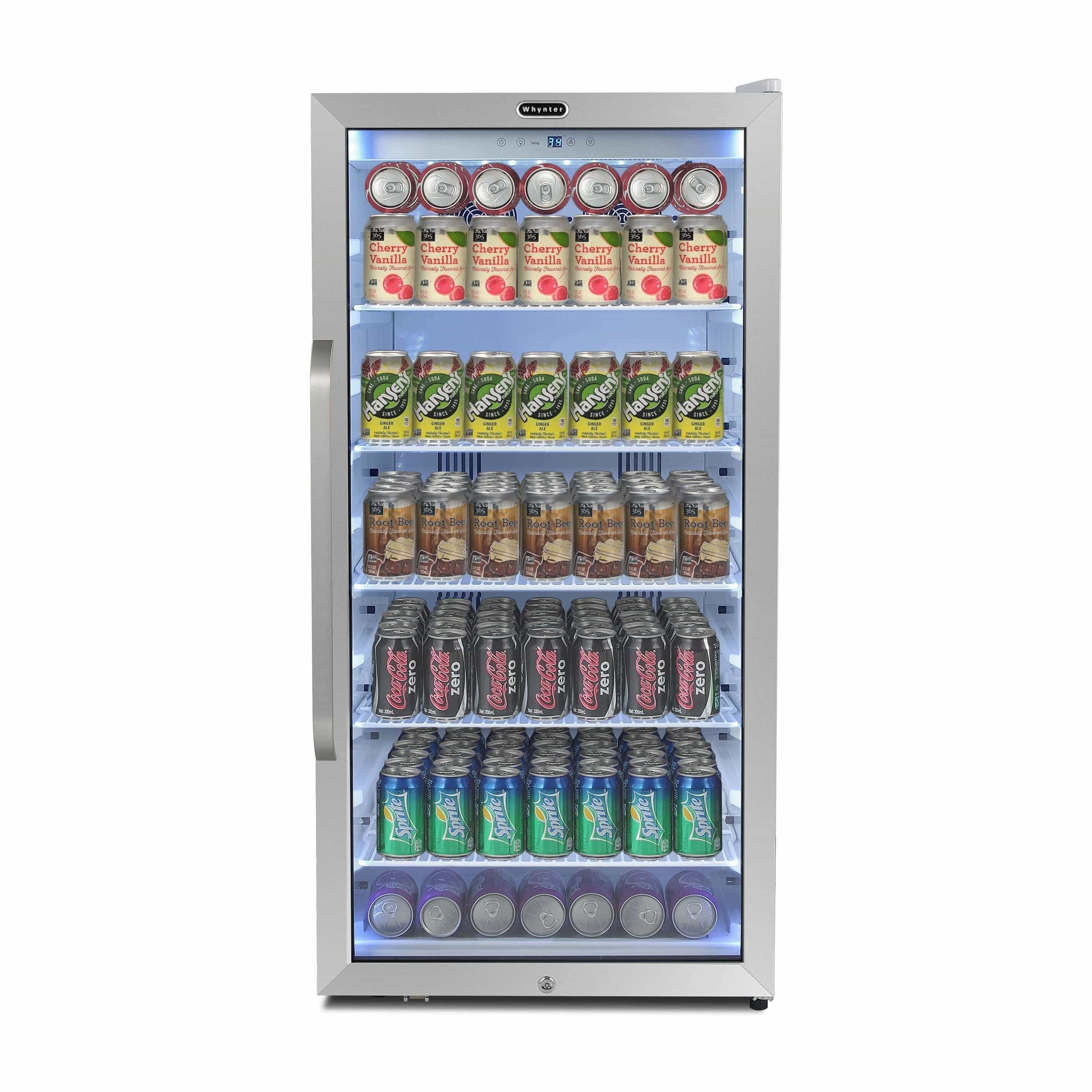 Whynter Freestanding 8.1 cu. ft. Stainless Steel Commercial Beverage Merchandiser Refrigerator with Superlit Door and Lock – White CBM-815WS Wine Coolers Empire