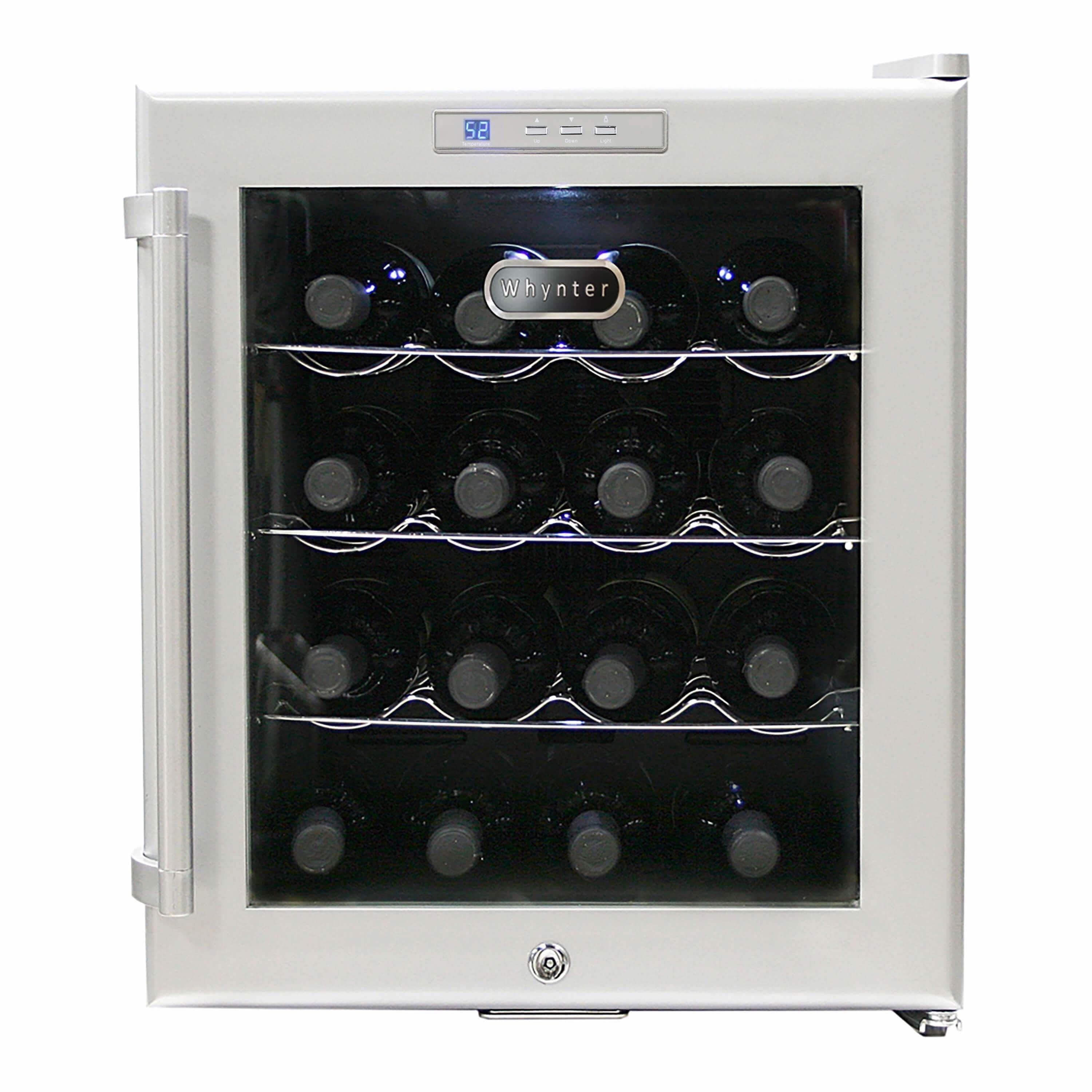 Whynter SNO 16 Bottles Wine Cooler - Platinum with lock  WC-16S Wine Coolers Empire