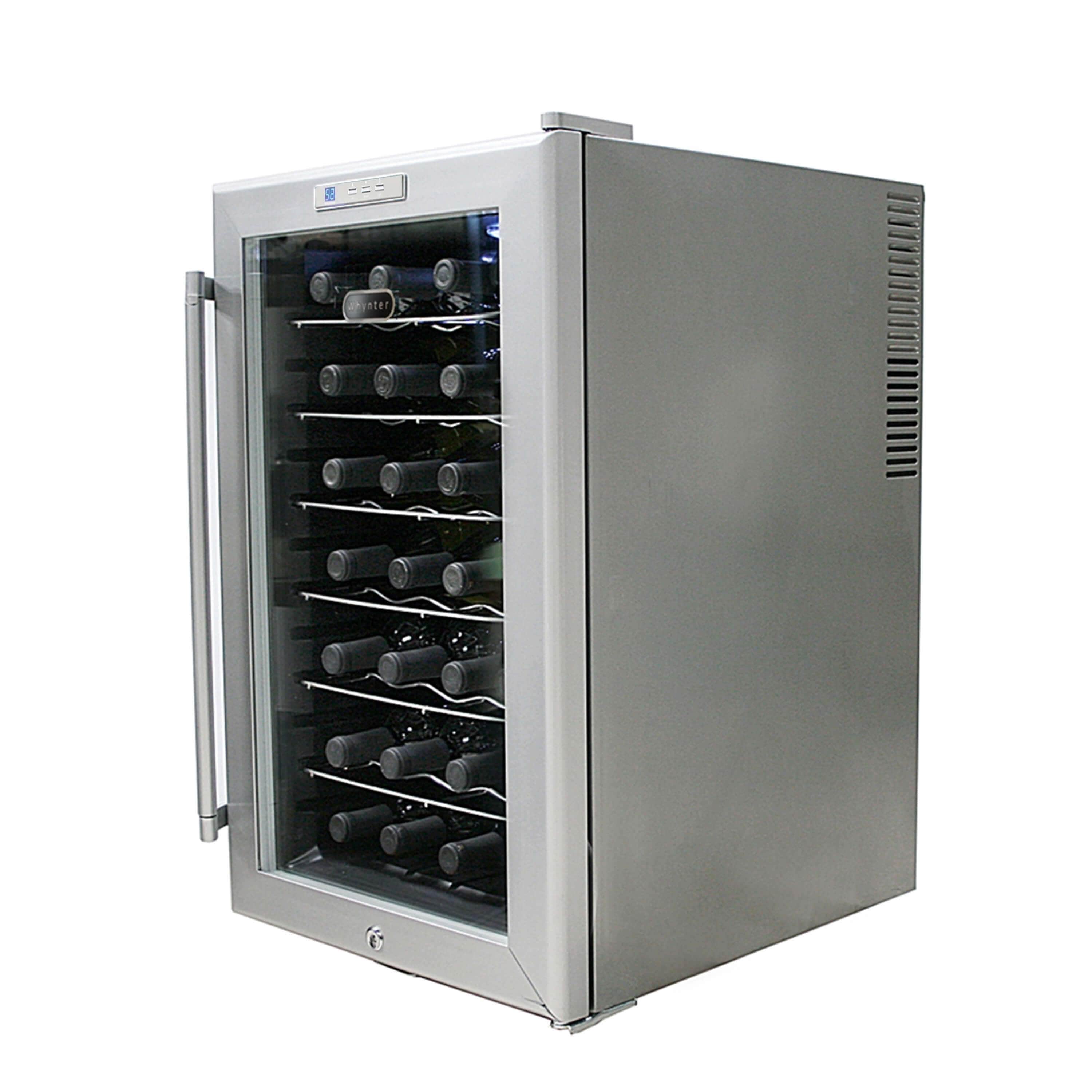 Whynter SNO 28 Bottles Wine Cooler - Platinum with lock  WC-28S Wine Coolers Empire