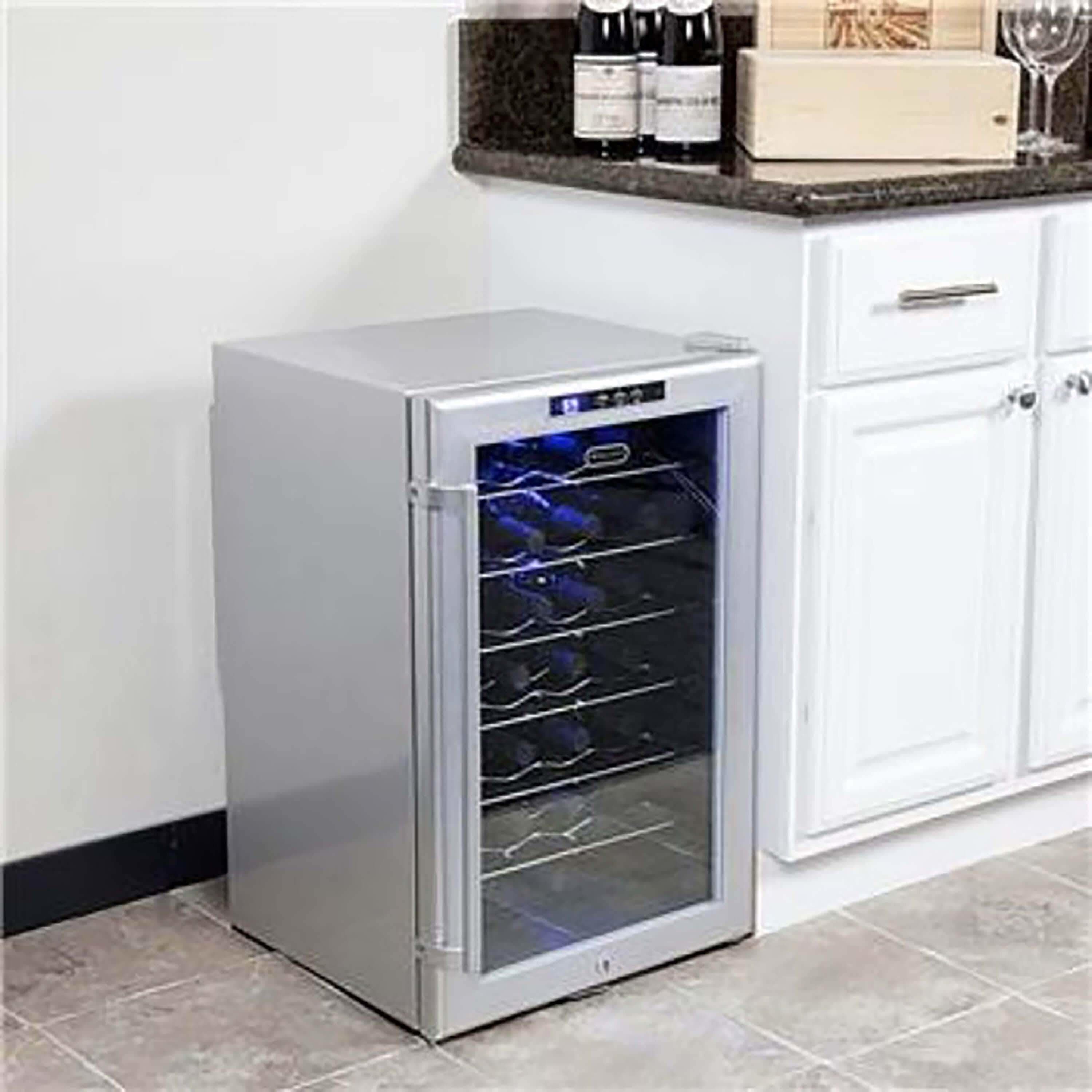 Whynter SNO 28 Bottles Wine Cooler - Platinum with lock  WC-28S Wine Coolers Empire